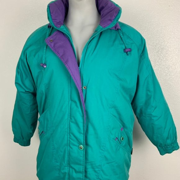 Izzy by Descente Blue and Purple 90s Ski Jacket Sn - Picture 7 of 7